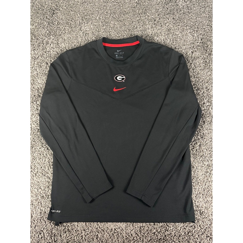 Nike Georgia Bulldogs Dri-FIT Long Sleeve Shirt Mens Medium Black Red Training